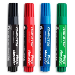 Pincel recarregavel marcador vermelho c/12 pçs 882002 3561 compactor