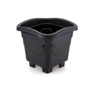 Vaso quadrado grande 10 lts preto c/1 pç 204 injeplastec