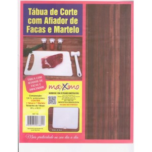 Tabua plastica de corte c/ afiador e martelo 189 maxximo c/1pç