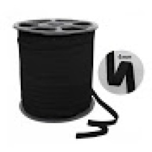Elastico crochet chato  n.04 preto c/1 rolo 100M 4mm poliester   4rl100-002 sao jose