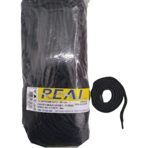 Cadarço redondo preto 90cm c/72 pçs 8073