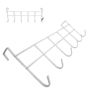 Cabide para porta 6 ganchos metal branco 41cm gubly-0906
