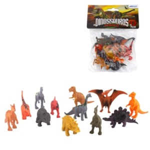 Brinquedo kit dinossauros c/ 12pçs bq-099
