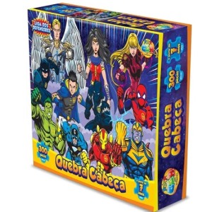 Brinquedo quebra cabeca 300pç 1029 liga dos defensores ggb
