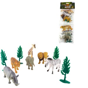 Brinquedo kit animais da selva c/10pçs bq-109