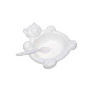 Prato baby infantil c/colher branco c/2pçs 8915