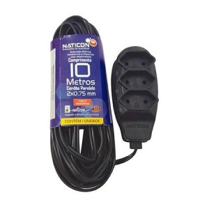 Extensão 10 mts bipolar c/1pç naticon 562 2511 paralela standart