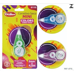 Fita corretiva mini colors c/1pç  5mmx4,5m 6115 g-1215 goller