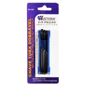 Chave torx 1907 dobravel s/furo c/1pç wertern