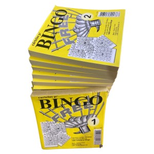 Bloco bingo médio amarelo pct c/15 pçs de 100 fls cada1 a 15 cod. 02 free