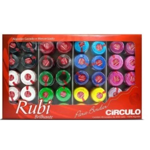 Linha estojo rubi c/40pçs lisa sortida circulo
