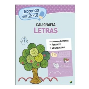 Livro aprenda em casa caligrafia letras c/1 pç todolivro