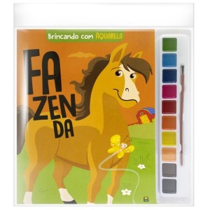 Livro brincando c/aquarela c/1pç fazenda todolivro