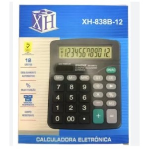 Calculadora c/1 pç 1048-12 xh-838b 12 digitos 2 pilhas aa