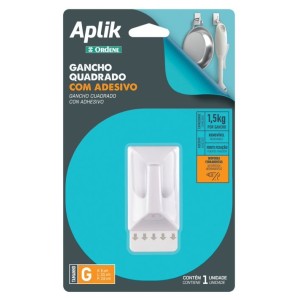 Gancho quadrado branco g com 1pç or30313