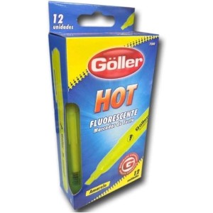 Marca texto hot amarelo c/12pçs  7080 g-763 goller