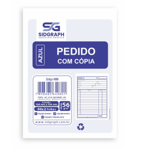 Talao pedido peq. 1/8 4080 com copia azul  104MM X 144MM pct c/5 40x5 folhas Sidgraph