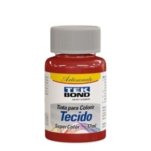 Tinta para tecido c/1pç vermelho 37ml tek bond