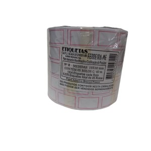 Etiqueta grande n°08 19x30mmx40mt pct c/5rolos ferreira