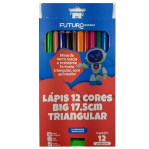 Lápis 12 cores fe092202 big 17,5cm triangular futuro