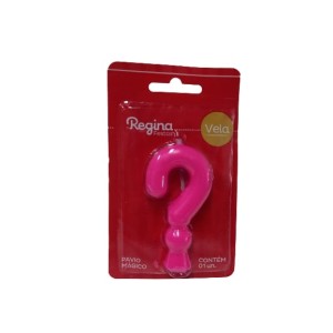 Vela aniversário ? interrogação rosa c/1pç regina