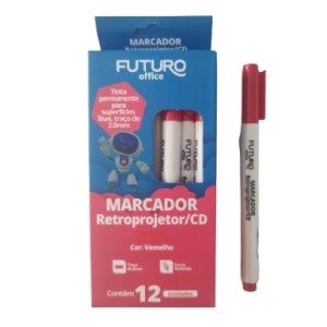 Marcador fo272214 retro/cd vermelho c/12pçs futuro