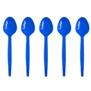Colher sobremesa c/50pçs descartavel azul 9957 prafesta