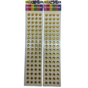 Meia pérola adesiva estrela 10mm 1cart cristal ouro
