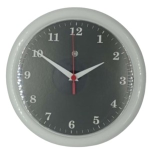 Relógio parede peq. pla-013 numeral peq. branco fundo preto c/1pç  plasfort