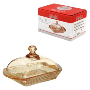 Mantegueira vidro graffiato c/1pç 17,5cm ambar mtgn016-ab