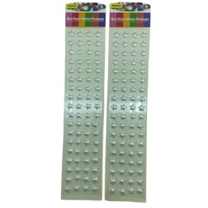 Meia pérola adesiva estrela 10mm 1cart branca
