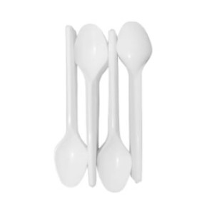 Colher sobremesa c/50pçs descartavel branco  prafesta