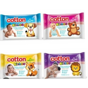 Toalha umedecida pct c/48pçs cotton line