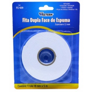 Fita dupla face fc-109 18mmx5m espumada c/1pç  western