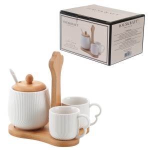 Jogo de xícaras para café com açucareiro we suporte Oasis 4 PEÇAS PCLN235