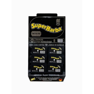 Lamina de barbear premium black superbarba cartela c/60 laminas