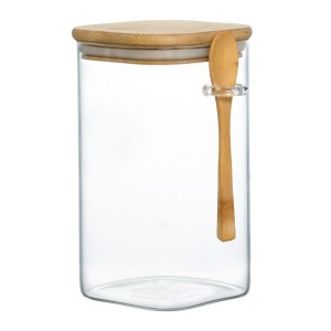 Pote hermético vidro/bambu liege 1,3l pote207