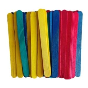 Palito sorvete escolar sortido ponta redonda c/100pçs 10cm 51715 theoto