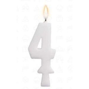 Vela aniversário n°4 branca c/1pç regina