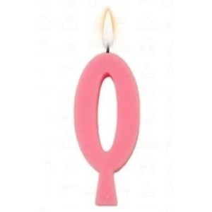 Vela aniversário n°0 rosa c/1pç regina