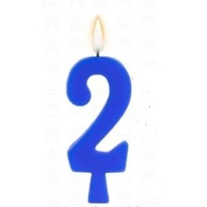 Vela aniversário n°2 azul c/1pç regina