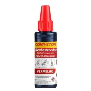 Reabastecedor c/1 vermelho p/ pincel marcador 30ml compactor