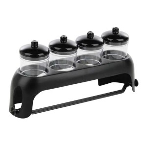 Porta condimento + porta papel toalha preto 174pt c/1pç giotto