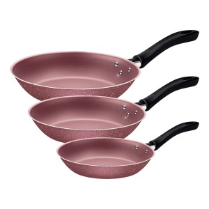 Jogo de frigideiras linz rosa tramontina com 3 peças 20297/409