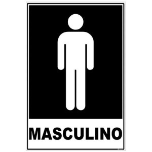 Placa sinalizacao pq. banheiro masculino 15x20 c/1 pç pacific