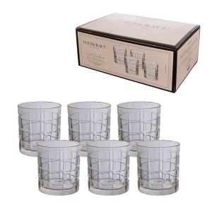 Copo baixo Aurora borda dourada 360ml c/6pçs cpbx070/gd