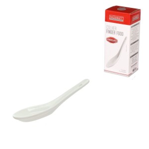 Colher de porcelana finger food branca 12,5cm com 6 unidades pcln218 hauskraft