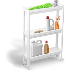 Organizador plástico estreito com rodas or44200 ordene